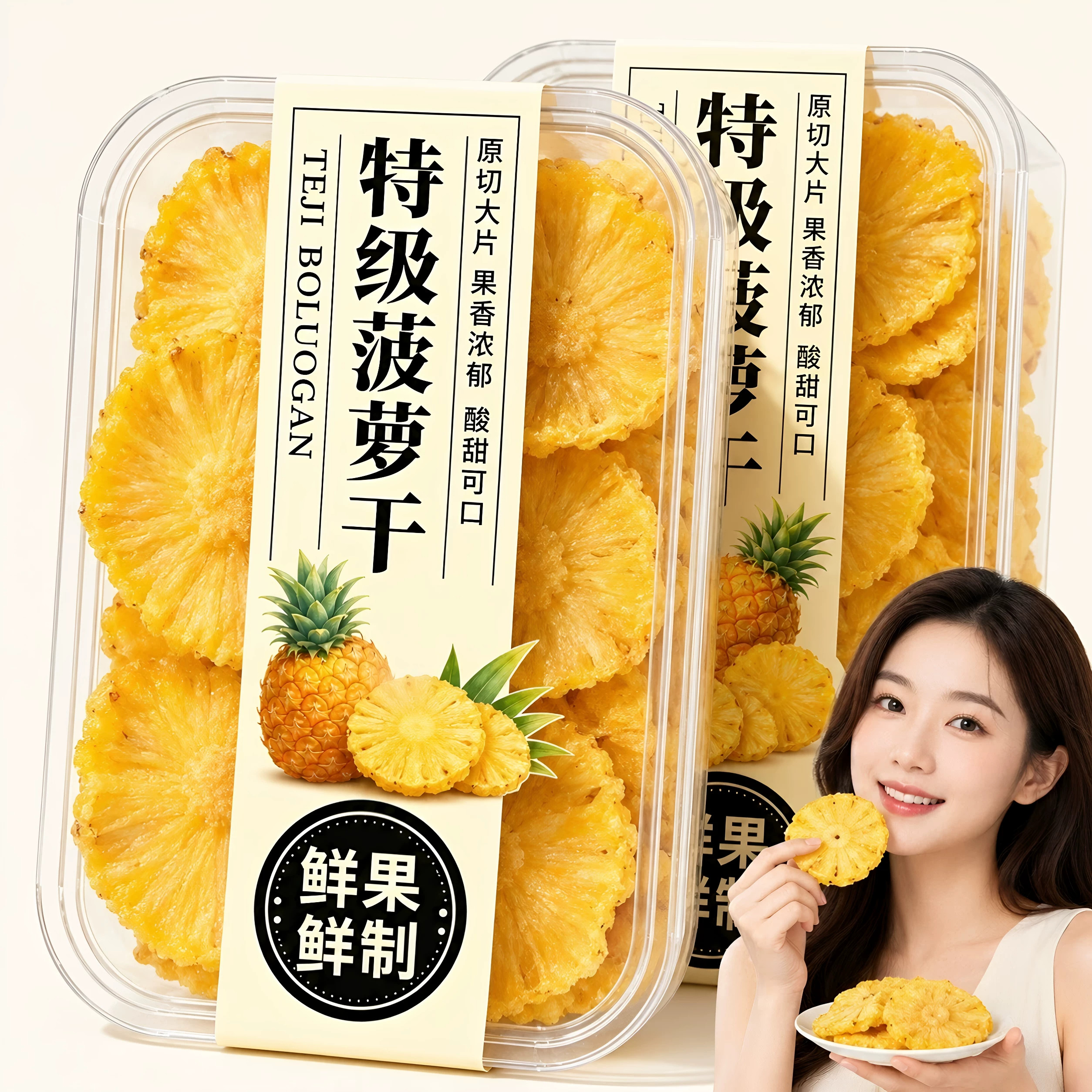 金钻凤梨干菠萝干果脯零食泡水纯天然鲜果厚切独立包装水果干果脯