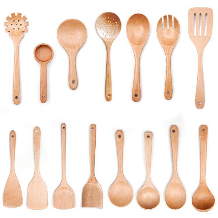 榉木捞面勺木质锅铲日式炒菜铲木汤勺木制木勺电饭锅小饭勺滤勺