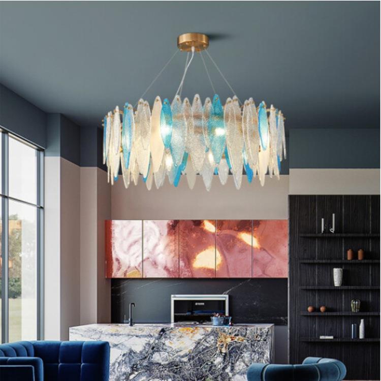 现代简约轻奢客厅玻璃吊灯后现代卧室客厅艺术设计师样板间吊灯