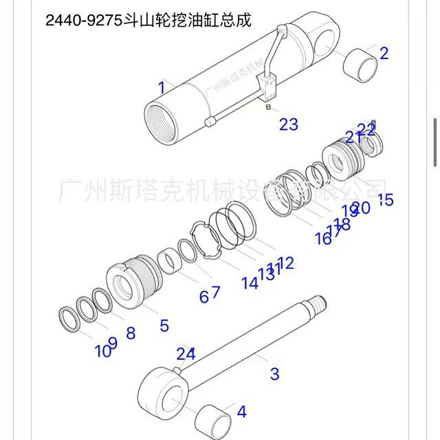 2440-9275支腿油缸总成用于斗山轮挖175W180W185W200W210W-V