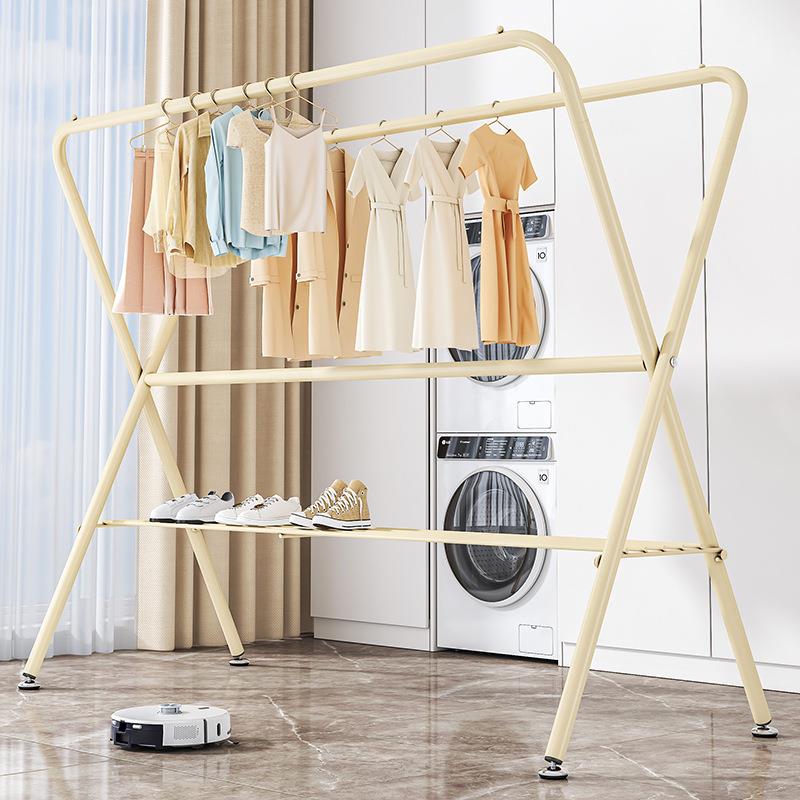 晾衣架落地阳台折叠晒衣架宿舍室内简易挂衣服架子家用晒被子神器