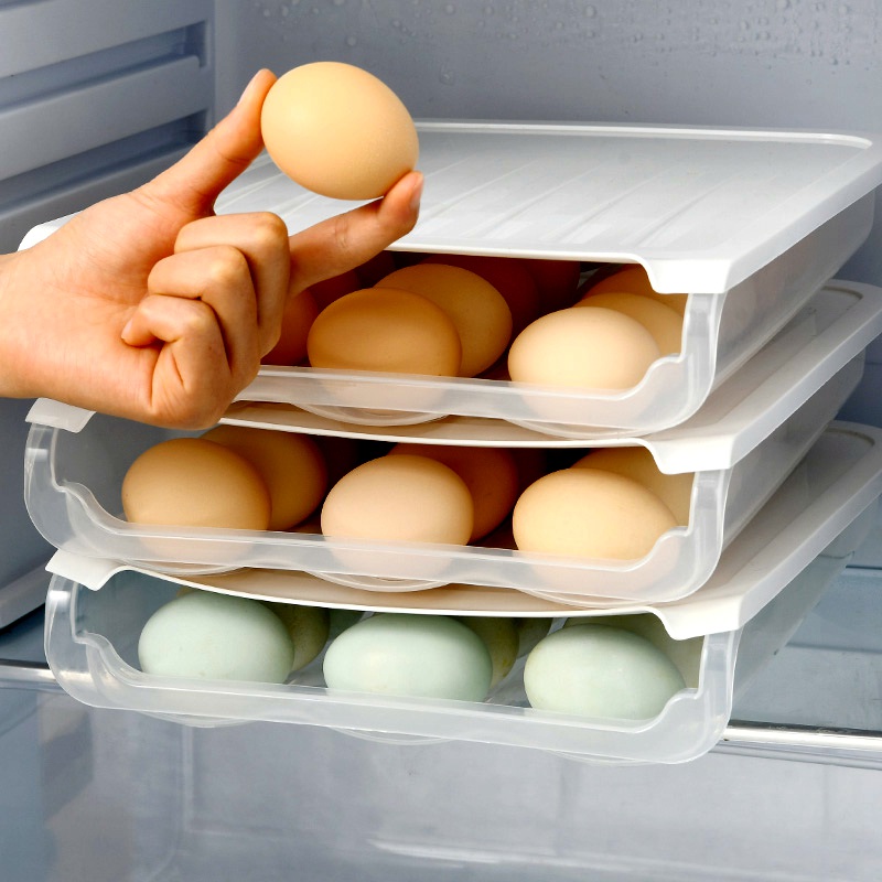 鸡蛋盒冰箱保鲜收纳盒抽屉式滚鸡蛋盒子储物盒蛋托蛋盒架托装神器