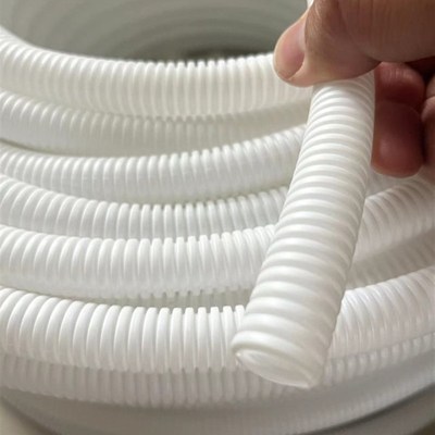 白色波纹管刨开式PP阻燃穿线蛇软管加厚型塑料电工绝缘浪管开口