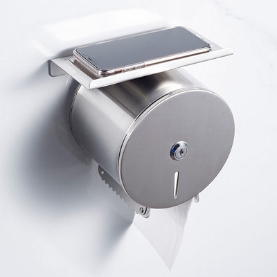 卫生间厕纸盒不锈钢带锁小卷纸盒壁挂式厕所纸巾架浴室防水卷纸筒