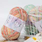雪球沁柔手工diy毛线团编织喷染段染棉线玩偶宝宝儿童毛衣外套线