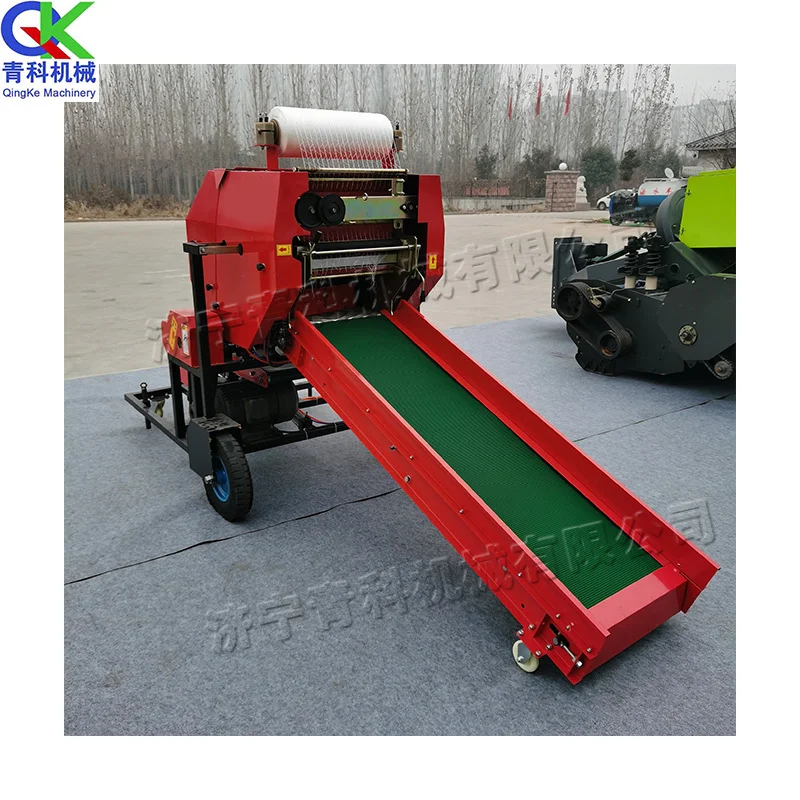 玉米秸秆打捆包膜一体机 小型青贮饲料打捆机 家畜饲草料包膜机