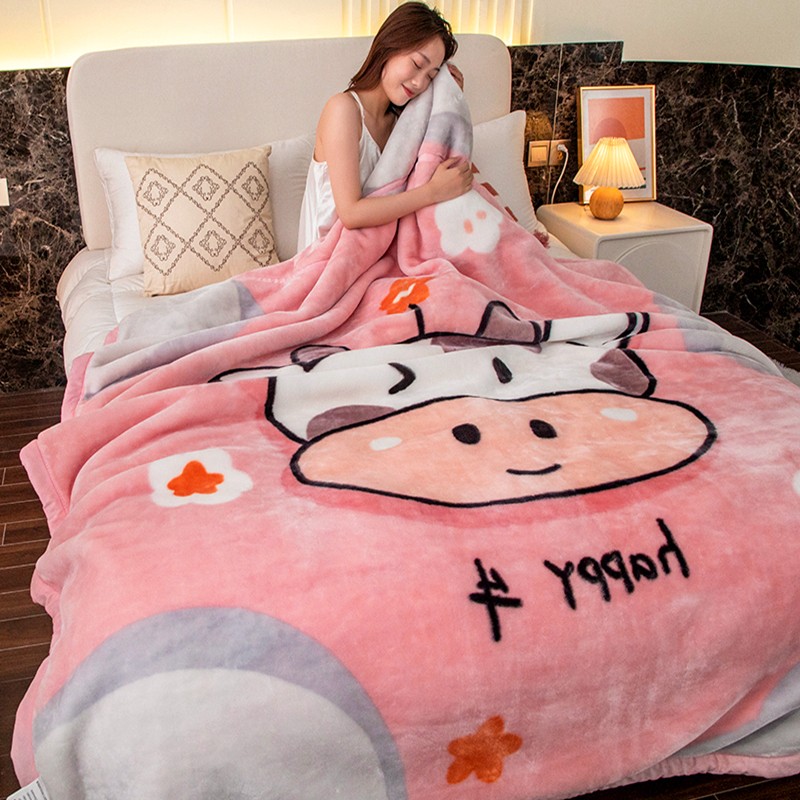 冬季加厚双层毛毯儿童学生宿舍床单人小盖毯超柔拉舍尔保暖绒被子