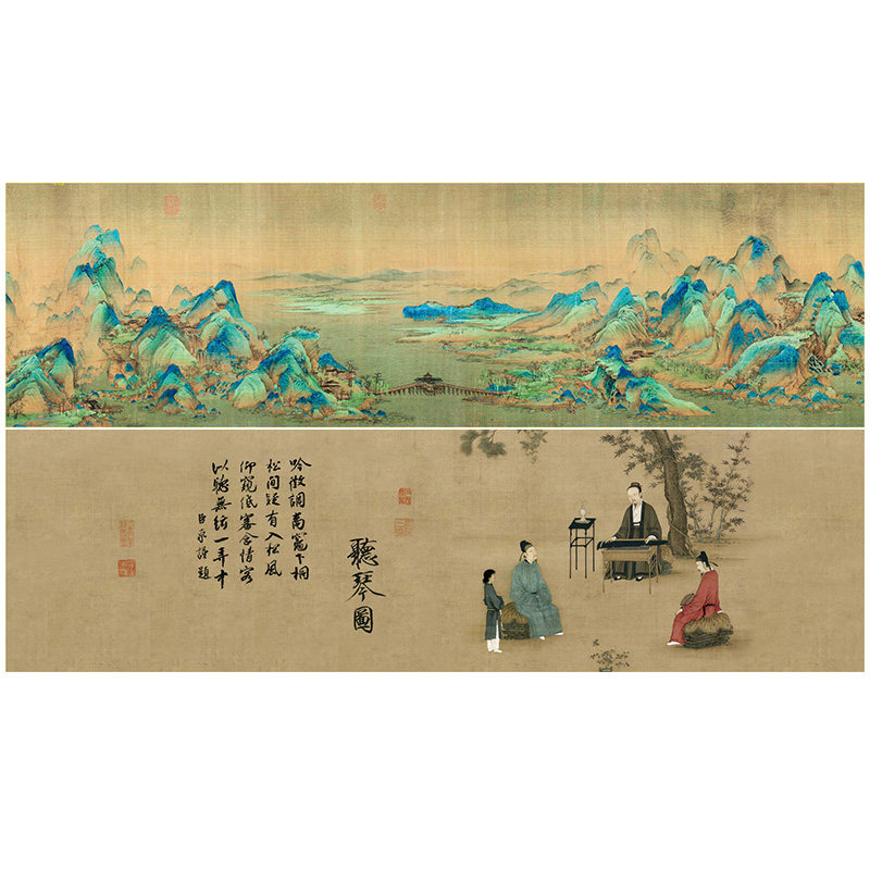 双面图案古琴盖布防尘罩防尘布专用盖琴布琴罩桌旗桌布古琴罩加厚图片