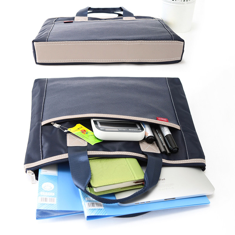 德仕高 手提文件袋商务文件包A4 办公休闲手提包男女公文拉链包文