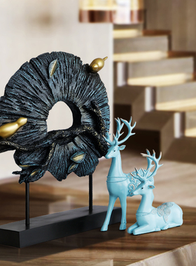 欧式家居客厅玄关电视柜麋鹿装饰品摆件创意摆设乔适新居结婚礼物