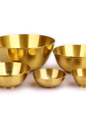 铜碗铜勺铜筷子 纯铜加厚黄铜碗 手工铜餐具铜饭碗