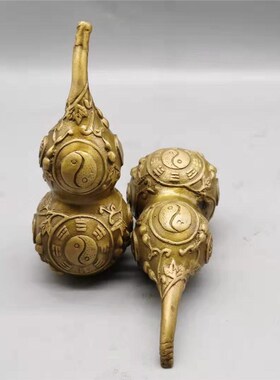 纯铜太极八卦福禄双全聚财守护家宅葫芦摆件居家装饰铜制工艺摆设