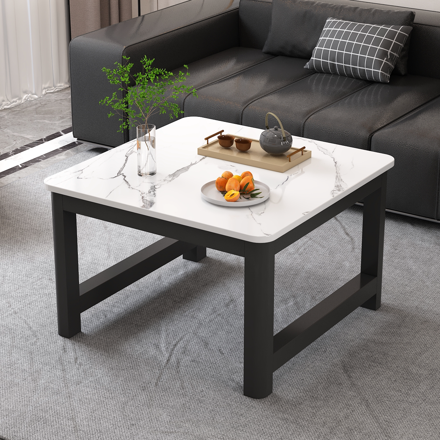 岩板茶几桌子客厅家用小户型出租屋办公室简易简约现代长方形茶台