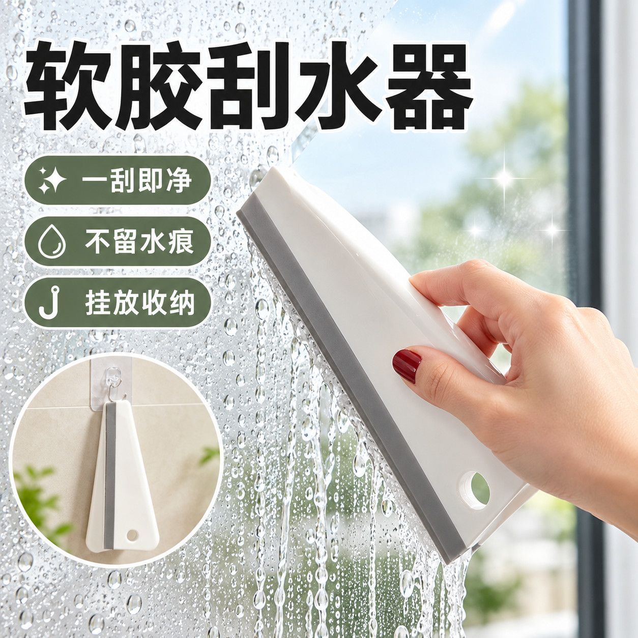 手持擦玻璃刮水器浴室卫生间镜