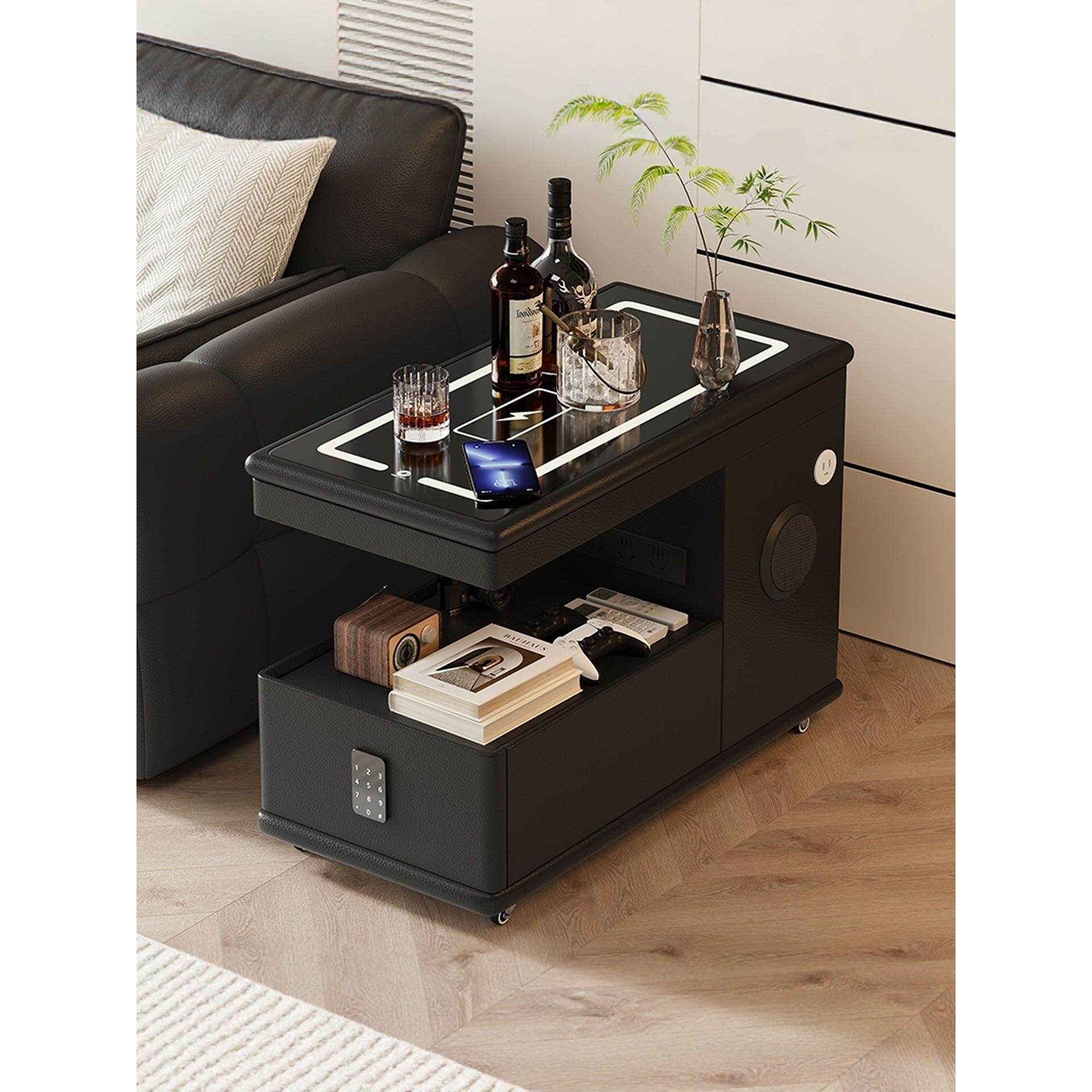 可移动茶几小户型现代简约边几轻奢客厅意式极简新款沙发边柜推车