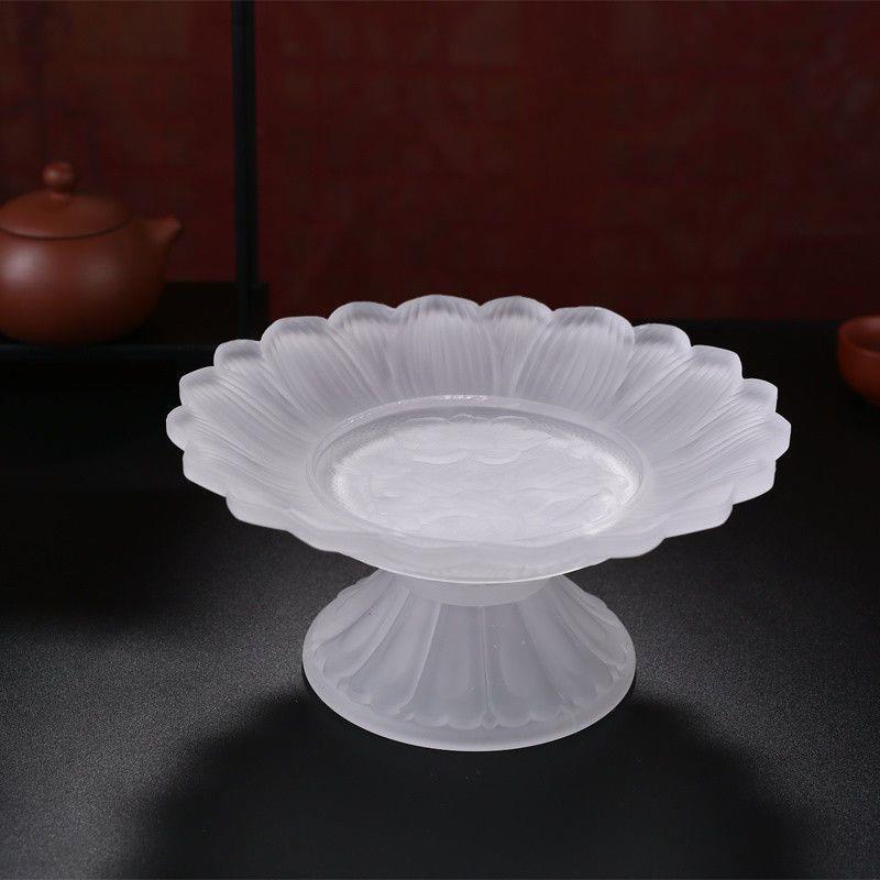 琉璃莲花果盘 家用供奉用品 供佛供盘果碟水果盘供盘贡品供果盘