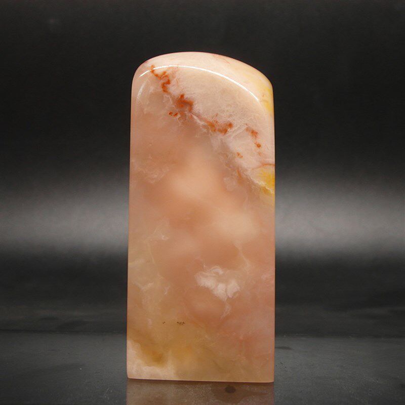 巴林石印章石料篆刻印章粉彩冻石33*33*80mm