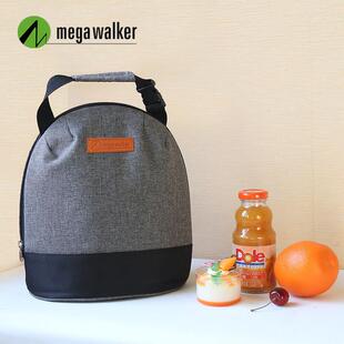 mega小号便当包孩子保温便当盒袋灰黑斜跨手提女士防水铝箔冷藏冰