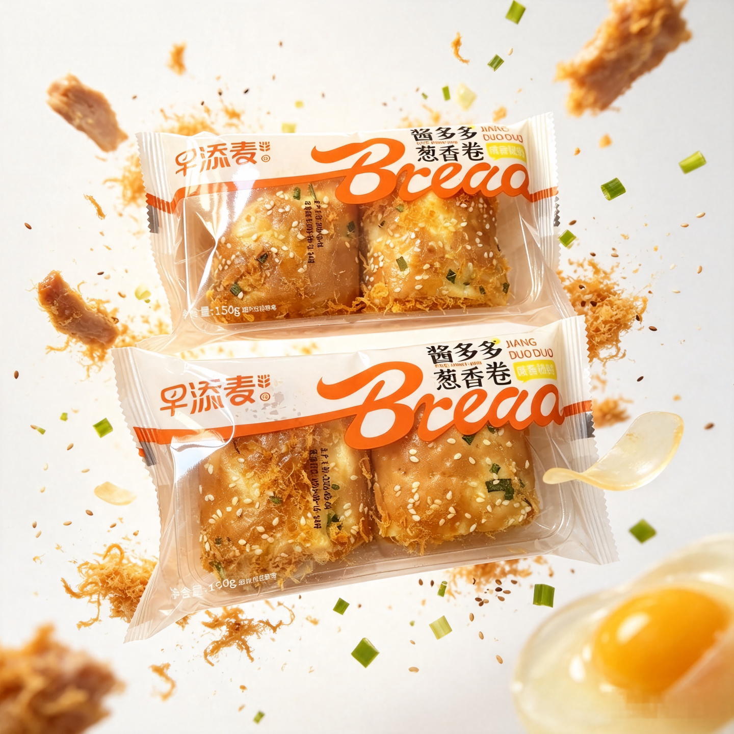 早添麦面包酱多多葱香1盒2枚150g图片