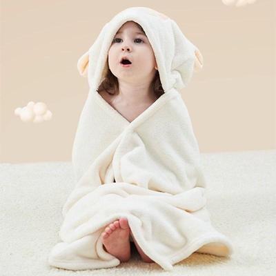 萌森鸭婴儿浴巾宝宝带帽斗篷儿童浴袍珊瑚绒小中大童可穿裹洗澡