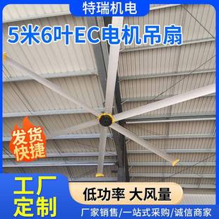 5米6叶EC电机吊扇大型工业吊扇厂房车间仓库房篮球场风扇大风强力