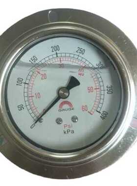 华记STIKO压力表400KPA不锈钢带边耐震压力仪表轴向SAFE