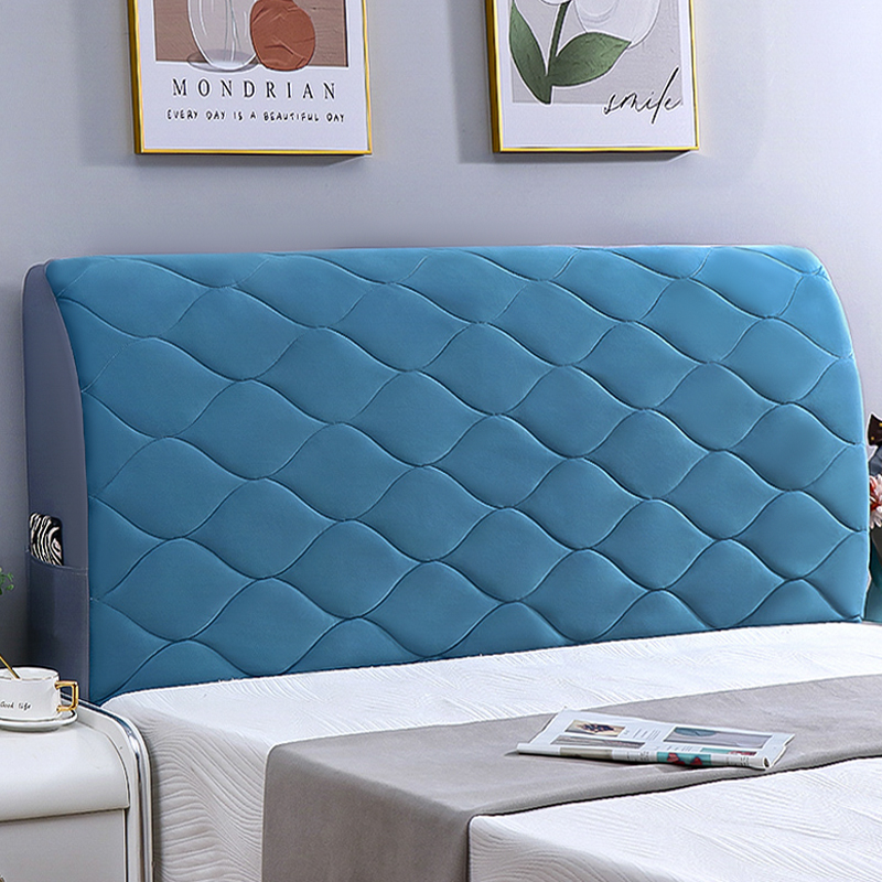 弹力软包夹棉床头套加厚床头罩