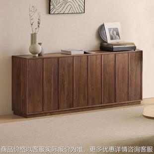 北美黑胡桃木餐厅靠墙家用餐边柜小户型客厅实木简易储物落地斗柜