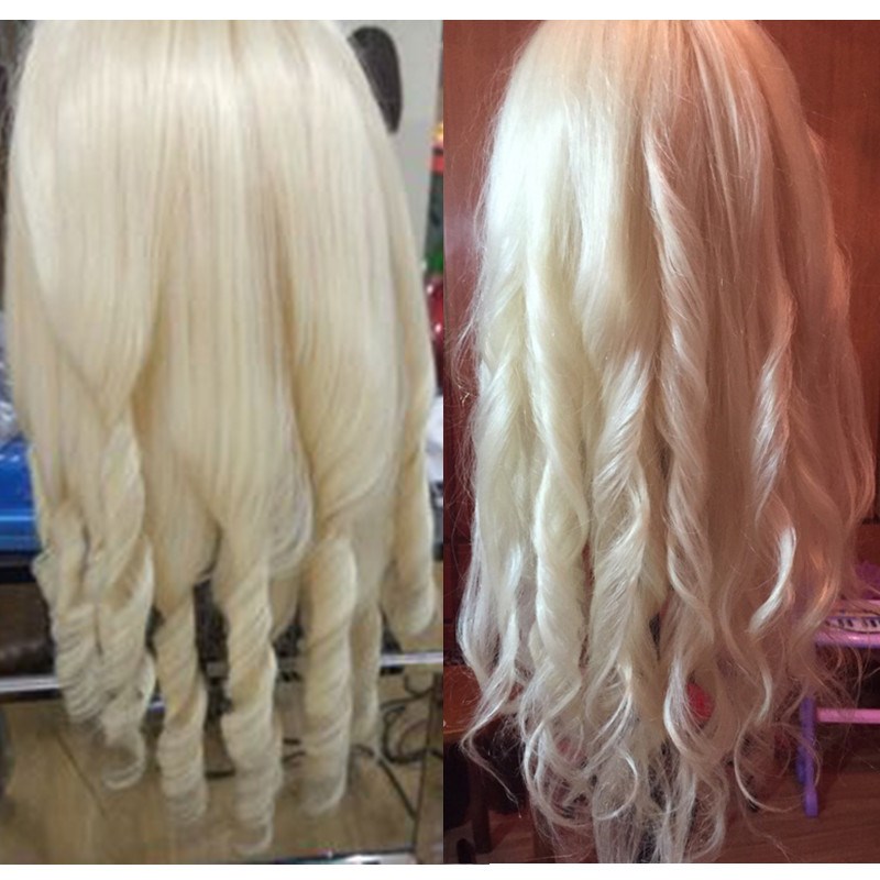 模特头模练习新娘盘发化妆烫卷可烫卷公仔头假人头真发教学头模型