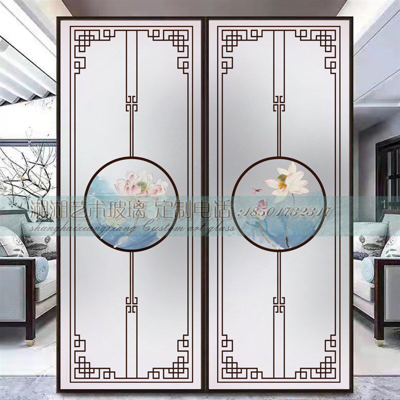 定制入户客厅屏风艺术夹胶玻璃钢化夹胶夹丝中式抽象玄关隔断背景,基础建材,艺术玻璃,淘宝优惠券,粉丝福利购,淘宝优惠卷