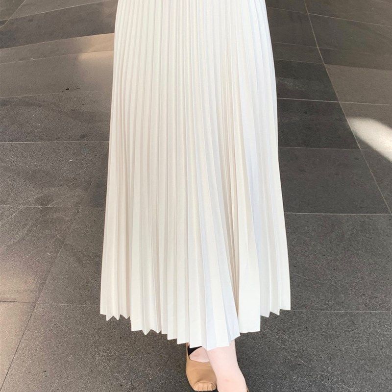 她来了复古馆旗袍内衬半身裙百搭显瘦内搭松紧腰百褶打底裙防走光