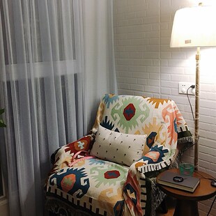 北欧全盖沙发巾单人双三人沙发垫罩双面民宿沙发毯盖布套四季防滑