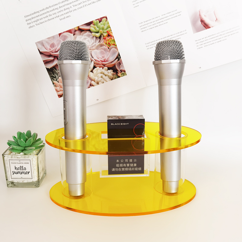 KTV话筒架 放置烟架 亚克力麦架 精品多功能展架 麦克风架子 水晶