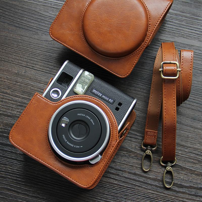 适用富士instax mini40相机包 复古皮套MINI99保护套单肩斜挎可爱