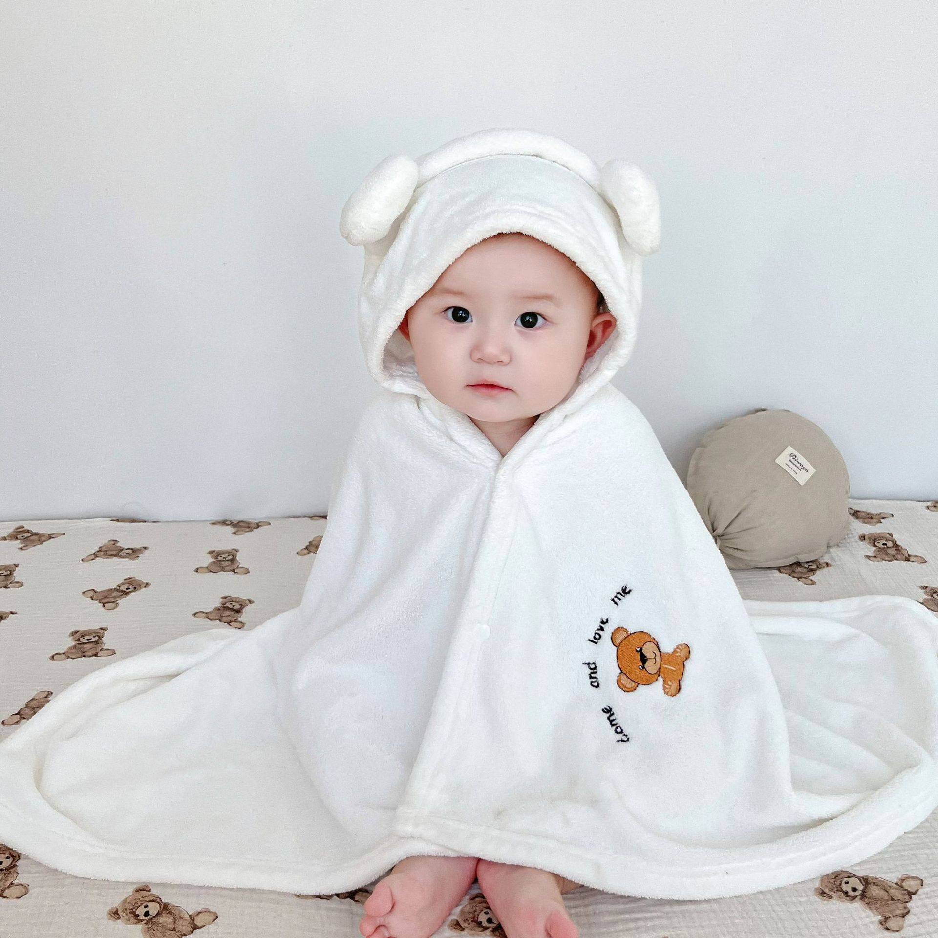 婴儿浴巾斗篷儿童浴袍连帽新生婴儿洗澡裹巾速干 干吸水珊瑚绒秋,婴童用品,浴巾,淘宝优惠券,粉丝福利购,淘宝优惠卷