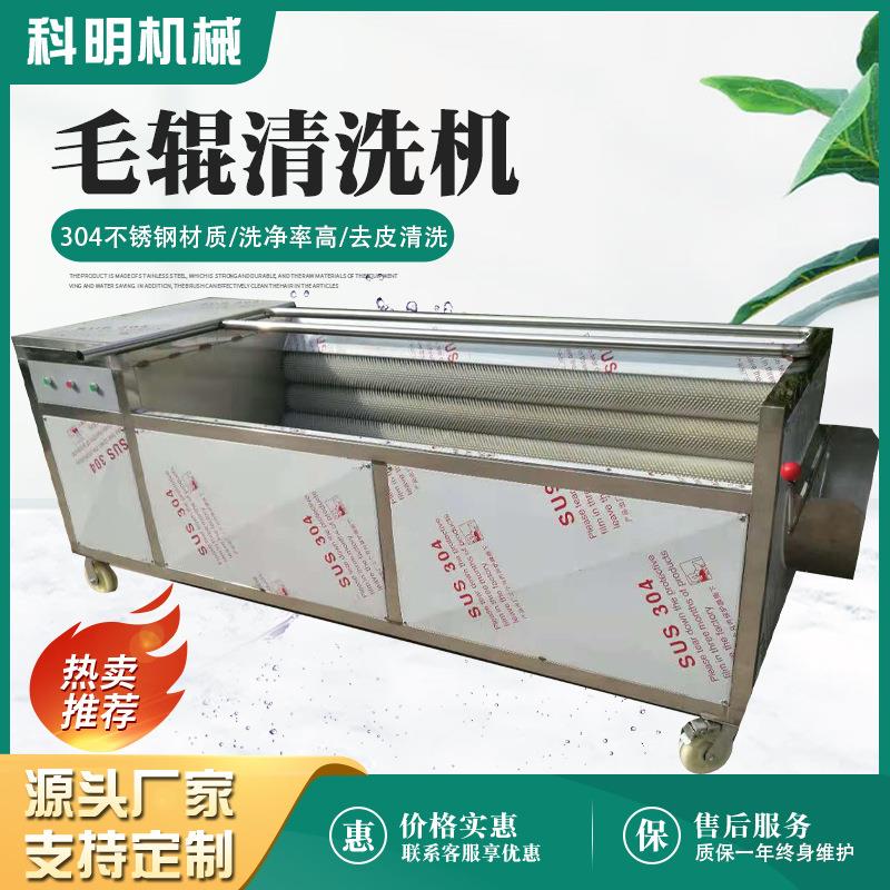 土豆毛辊清洗机商用莲藕红薯清洗去皮机小型山药玉米脱皮设备