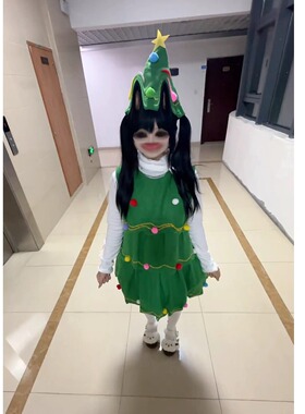儿童圣诞树服装儿童圣诞装宝宝元旦节圣诞节网红Christmas服秋冬