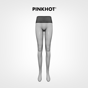 PINKHOT王牌基本款 超薄1D糖果色性感高透网纱腰浅黑丝袜无缝裆