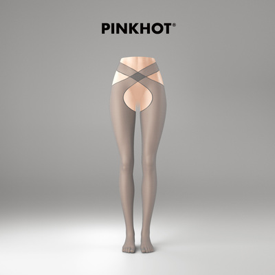 PINKHOT交叉绑带分体丝袜