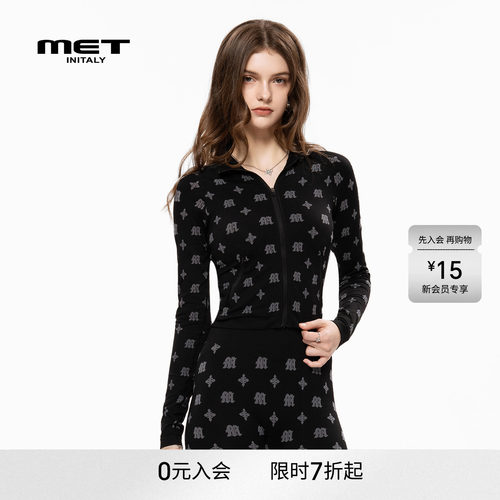 MET initaly麦特美式复古立领外套女早春新款休闲百搭夹克