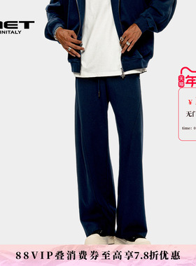MET initaly麦特美式复古休闲裤男女秋季新款休闲百搭直筒裤子