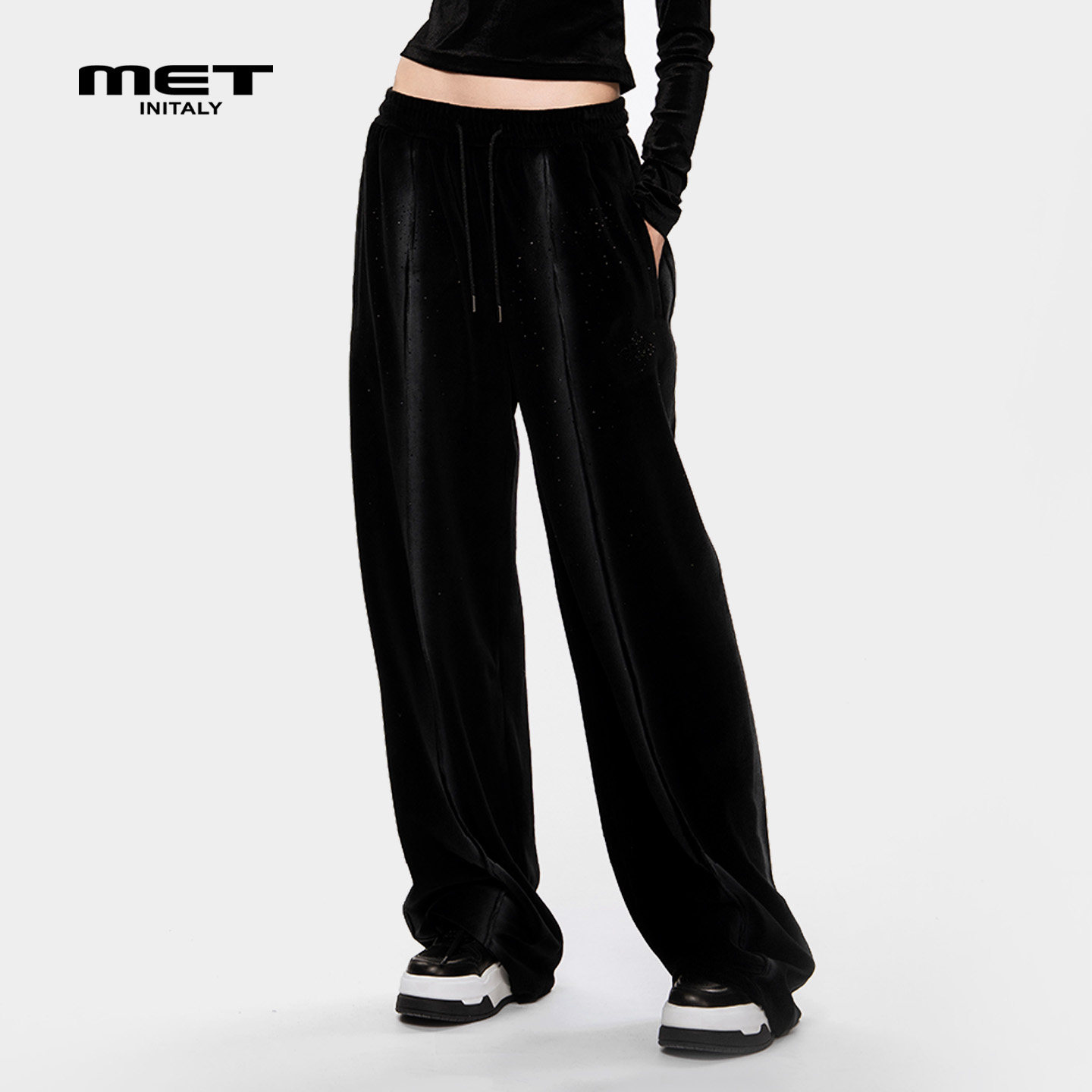 MET initaly麦特美式复古休闲裤女秋季新款休闲百搭阔腿长裤,女装/女士精品,休闲裤,淘宝优惠券,粉丝福利购,淘宝优惠卷