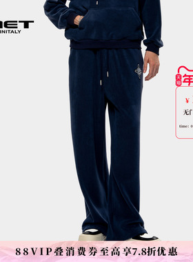 MET initaly美式复古休闲裤男女秋季新款休闲百搭阔腿长裤