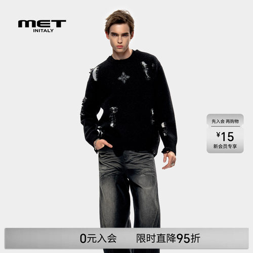 MET initaly麦特美式复古休闲毛衣男早春新款休闲百搭针织衫