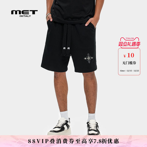 MET initaly麦特夏季新款抽绳设计街头风休闲裤子潮牌短裤男