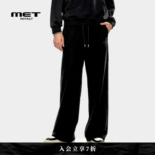 MET initaly麦特美式复古休闲裤男女早春新款休闲百搭直筒裤子