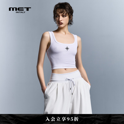 MET initaly春夏无袖短款修身背心女内搭设计感轻露肤穿搭上衣