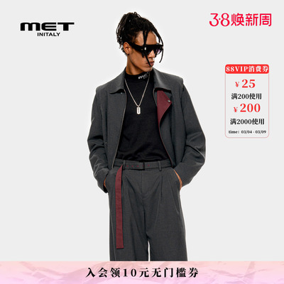 MET initaly麦特美式复古夹克男秋季新款休闲百搭翻领外套