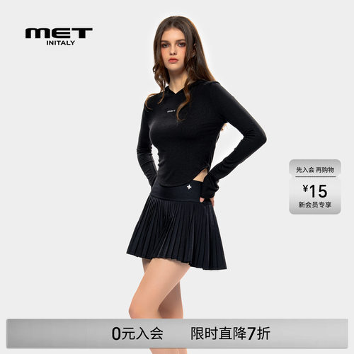MET initaly美式复古字母印花长袖T恤女早春新款休闲百搭上衣