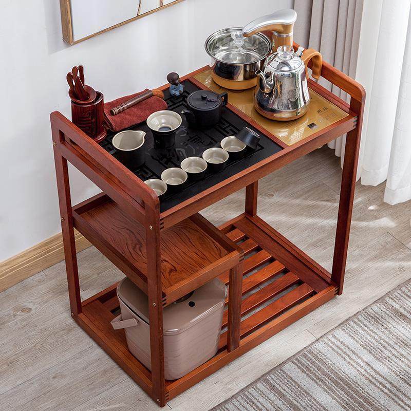 茶车移动花梨木茶台简约家用茶水柜实木茶几茶桌自动上水茶具套装